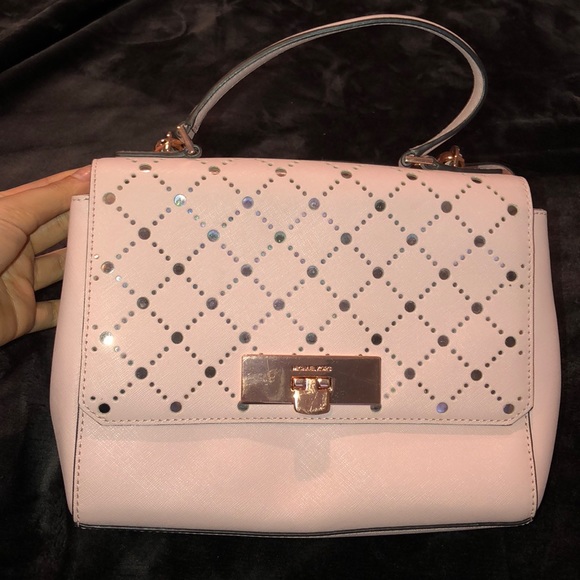 pink and rose gold michael kors bag